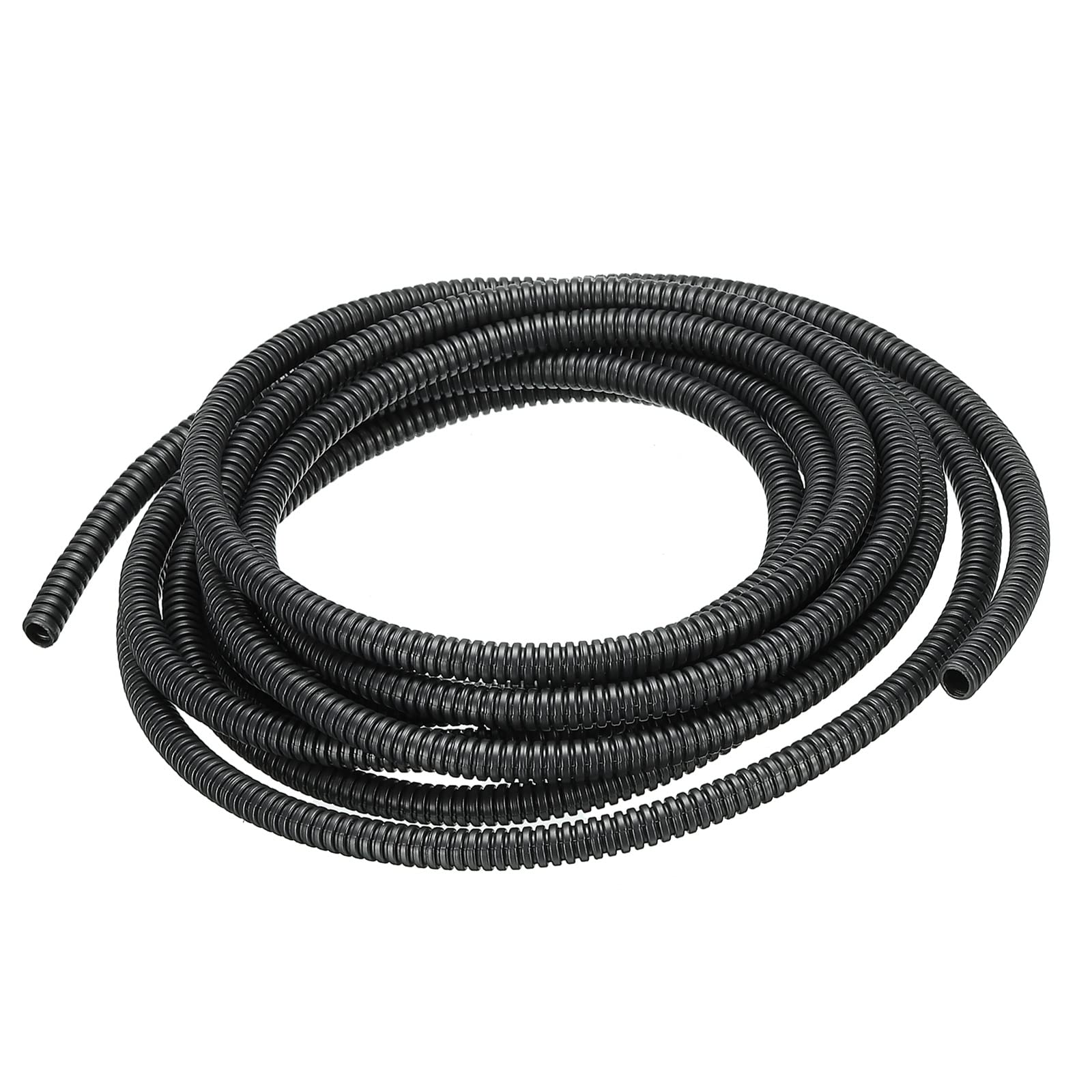 DMiotech 7mmx5mmx3.8m Plastic Non-Split Corrugated Tubing Indoor Outdoor Cord Management for Wrap Tidy Office Garden