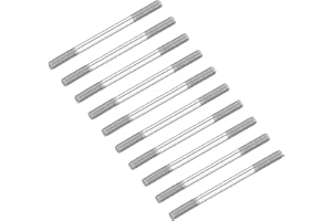 METALLIXITY Double Ended Stud Screws (M4 Thread 55mm Length) 10pcs, 304 Stainless Steel Dual Threaded Rod Bolts - for House Maintenance