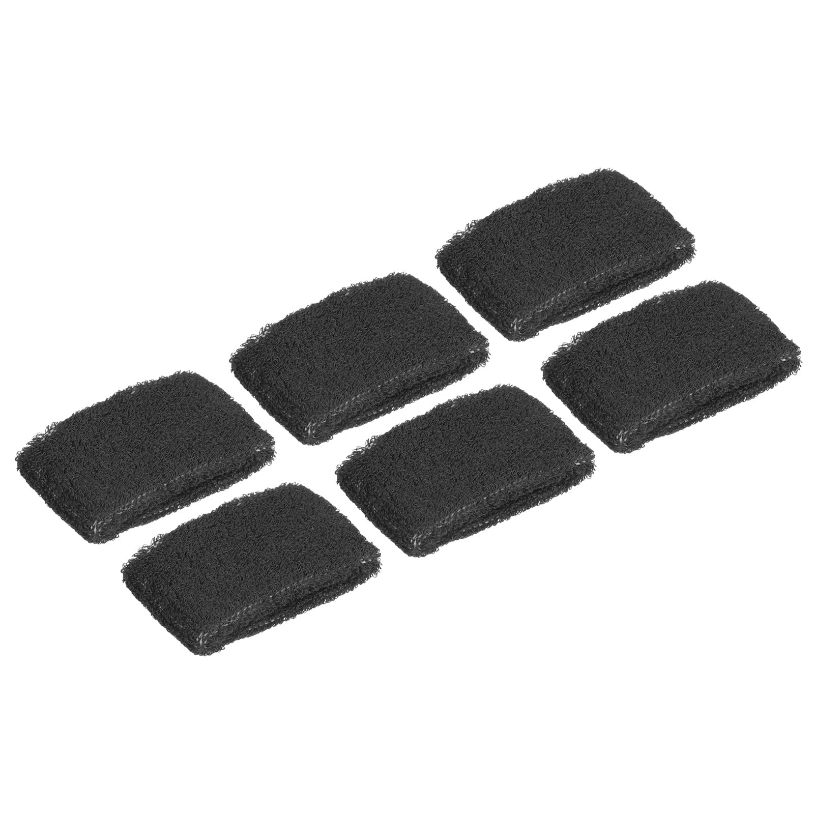 PATIKIL Sports Wristbands 8x5cm, 6 Pack Cotton Terry Cloth Absorbent Sweatband for Tennis Basketball Working Out Athletic Running, Black
