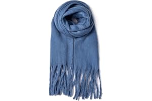 AUSEKALY Women's Scarf Big Colorful Thick Blanket Wrap Winter Oversized Warm Chunky Scarves Solid