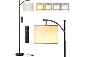 Ambimall Floor Lamps for Living Room - Remote Control and Stepless Dimmable Bulb, Colors Temperature & Brightness Adjustable, 9W Bulb Included, Modern Floor Lamp for Bedroom Office Dorm Room