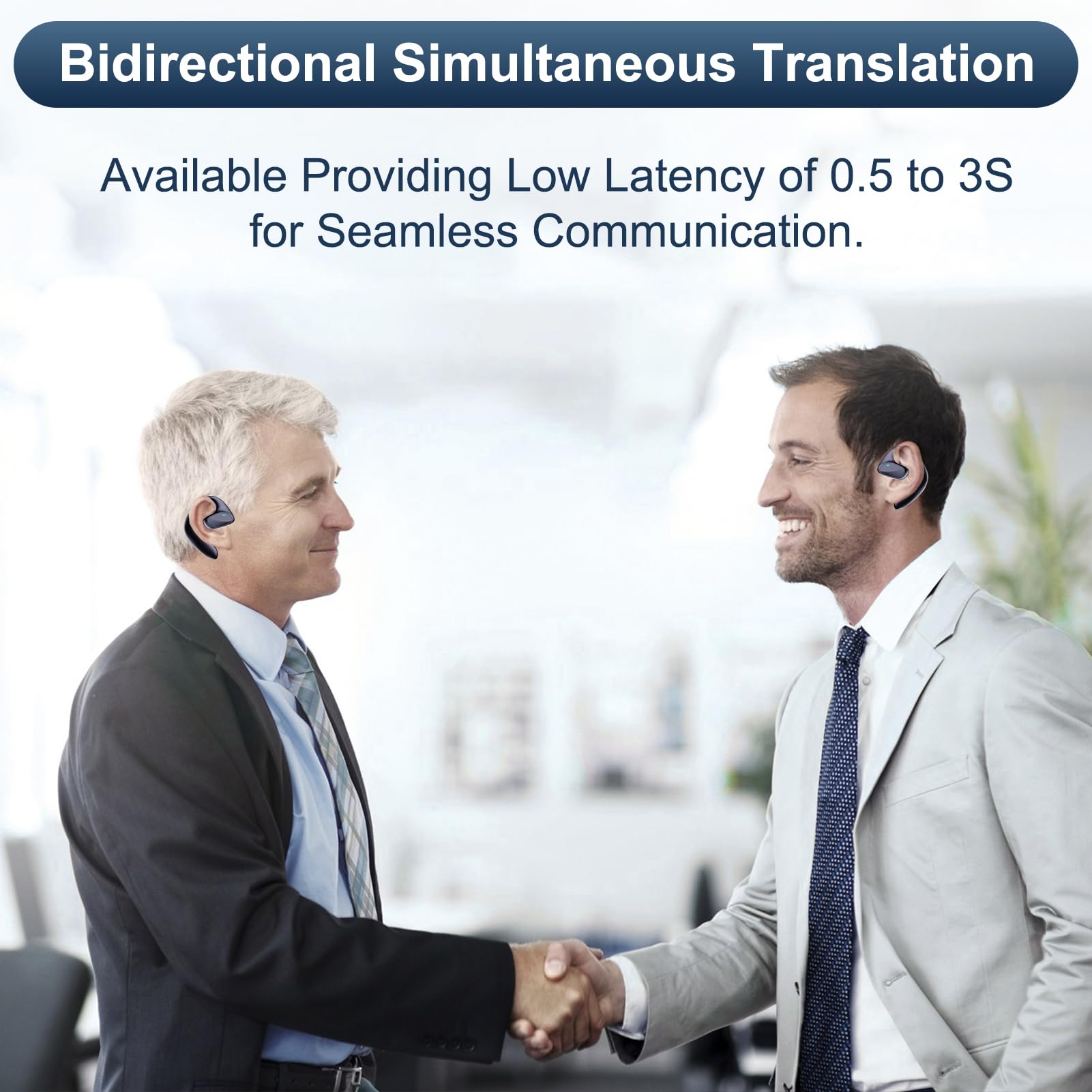2025 Upgraded Ai Translator Earbuds, 144 Languages Real-Time Translation Bluetooth 3-in-1 HD Sound Two-Way Earbuds for Business, Travel, Learning