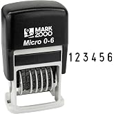 Mark 2000-S126-6 Digits Self-Inking Number Stamp - Black Color