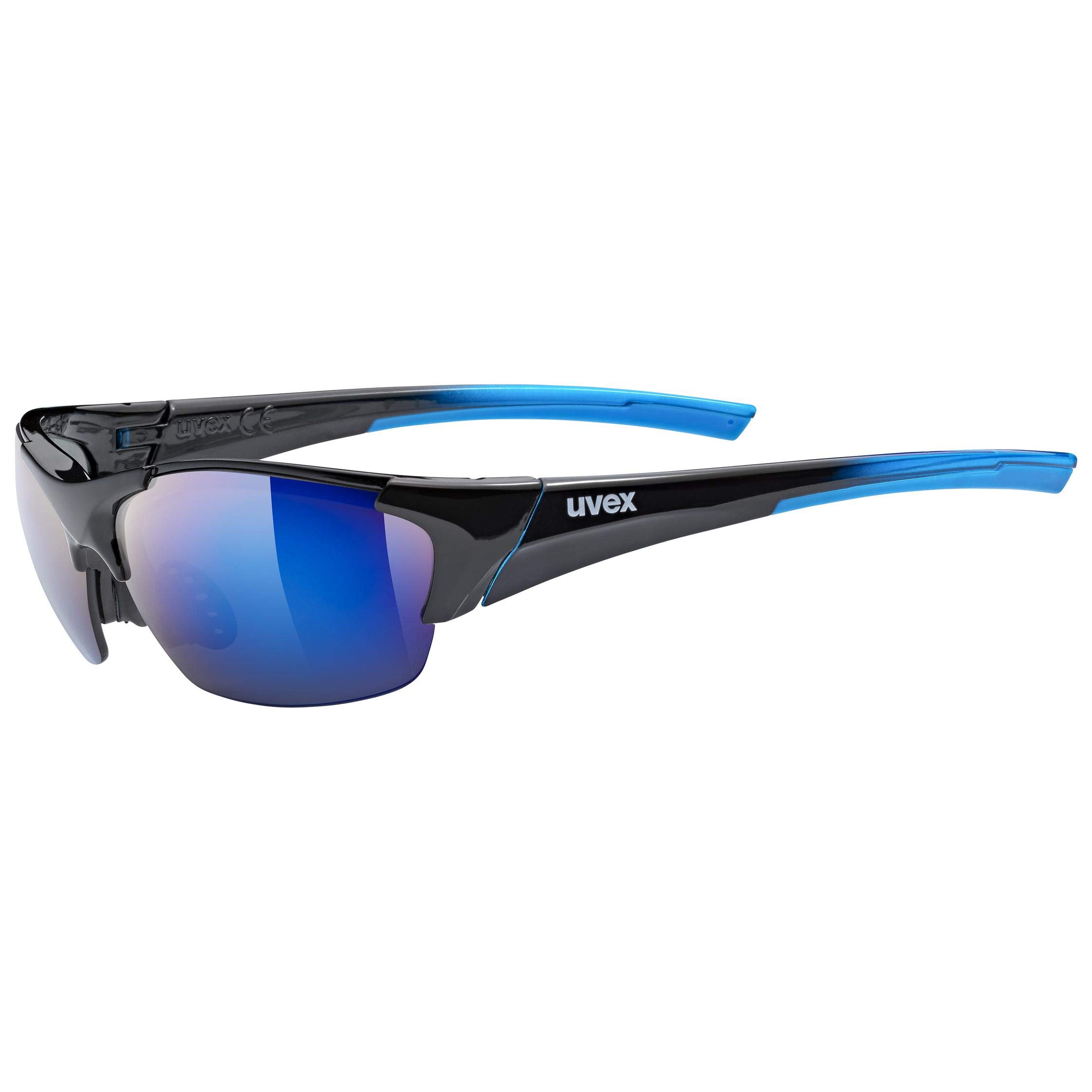 uvex Blaze III - Sports Sunglasses for Men and Women - incl. Interchangeable Lenses - Comfortable & Non-Slip - Black Blue/Blue - One Size