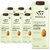 Mooala Organic Almond Milk Unsweetened 32 fl oz (Pack of 6) &ndash;Shelf-Stable, Lactose Free, Gluten-Free, Vegan, No Added Sugar, Plant-Based Beverage