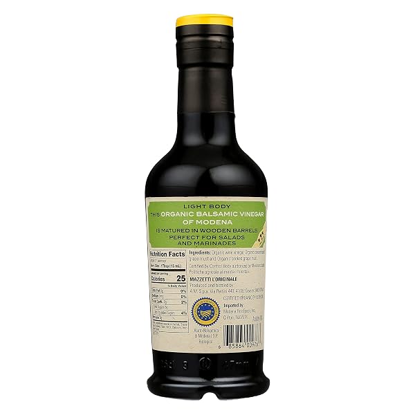 MAZZETTI L’ORIGINALE ORGANIC BALSAMIC VINEGAR OF MODENA, ORGANIC & AGED, 3 LEAF, 8.45 OUNCE