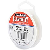 Beadalon Elasticity Stretch Cord Elastic Cord | Clear | Latex-Free Rubber | 0.8 mm 25 m Spool for Jewelry Making