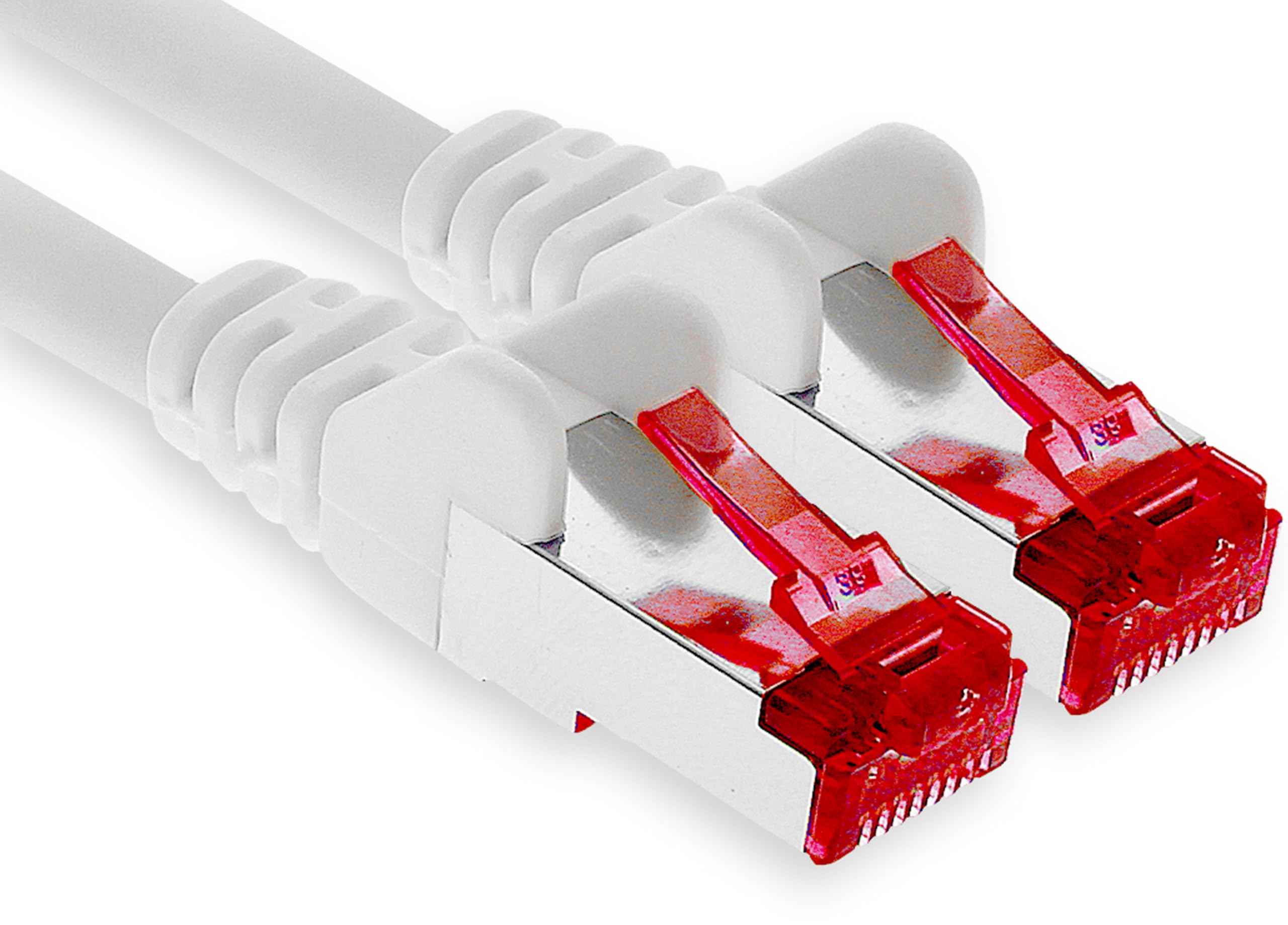 1aTTack.de - 1x 5m CAT6 patch cable S/FTP PIMF shielding CAT.6 RJ45 network cable Ethernet cable DSL LAN router switch modem patch panel - white - 1 piece