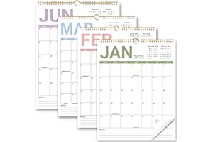 PIOOJK 2025 Wall Calendar - Run from January 2025 to December 2025, 2025 Hanging Vertical Calendar with Thick Paper, Perfect for Home and Office Monthly Organizing & Planning, 11.5" x 14.5"