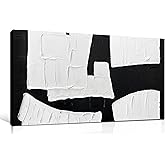 MDHKVPM Abstract Painting Wall Art Bedroom Black and White Canvas Wall Art for Living Room Home Office Wall Decor Ready to Hang 20 x 40 Inch