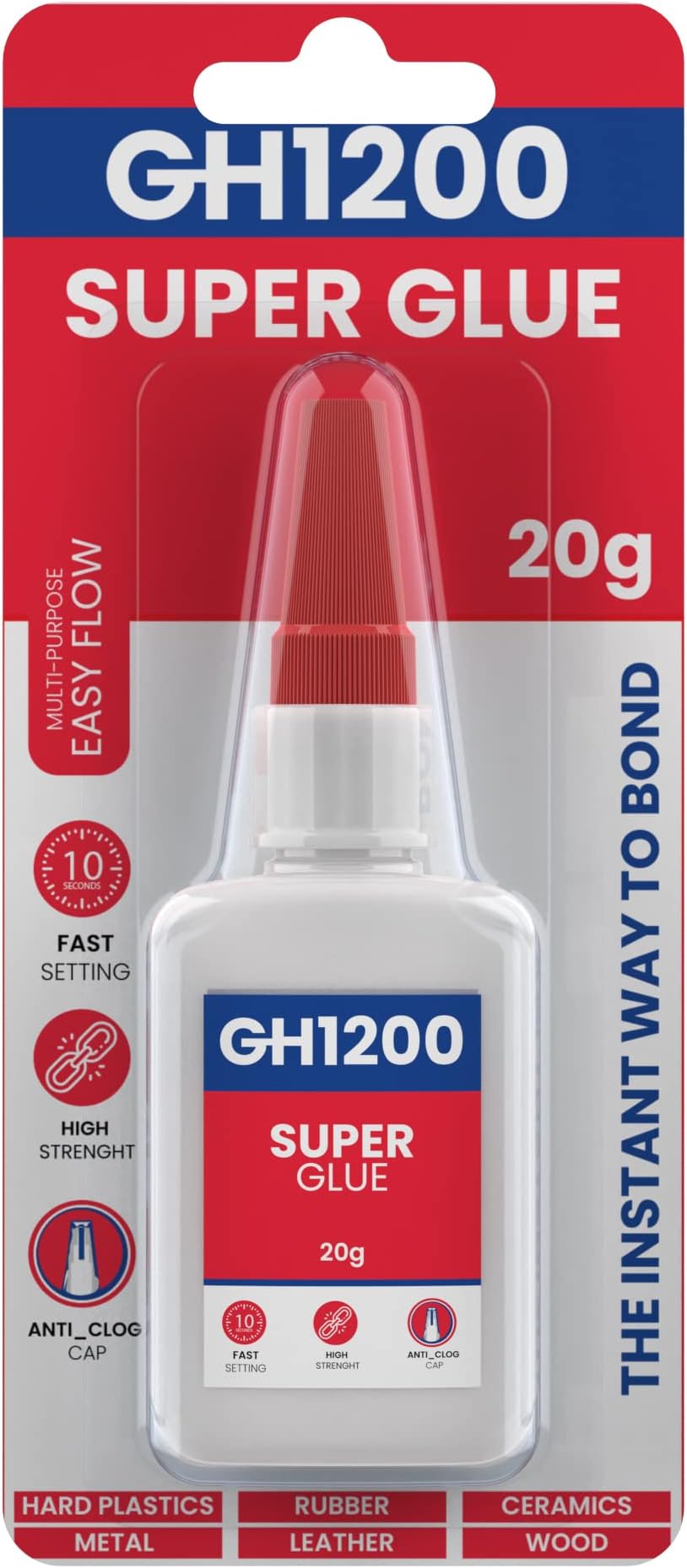 GH1200 20g Superglue with Anticlog Cap All Purpose Thick Bond