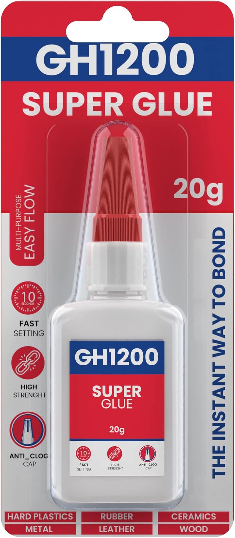 GH1200 20g Superglue with Anticlog Cap All Purpose Thick Bond