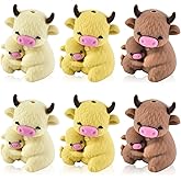 WOZADU 6 PCS 3D Mother-Child Yak Silicone Focal Beads for Pens, Animal Focal Beads Bulk for Keychain Bracelet Necklace Making, Handmade Crafts Supplies