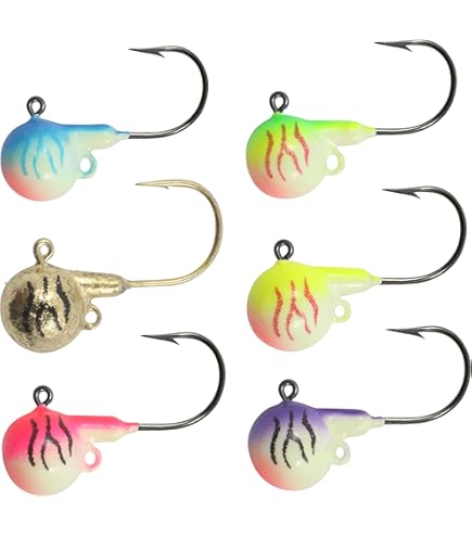 Stand-Up Fireball Jigs – 6 Per Card, 1/4 Oz, #2/0 Hook – Assorted Colors For Walleye, Perch, Panfish
