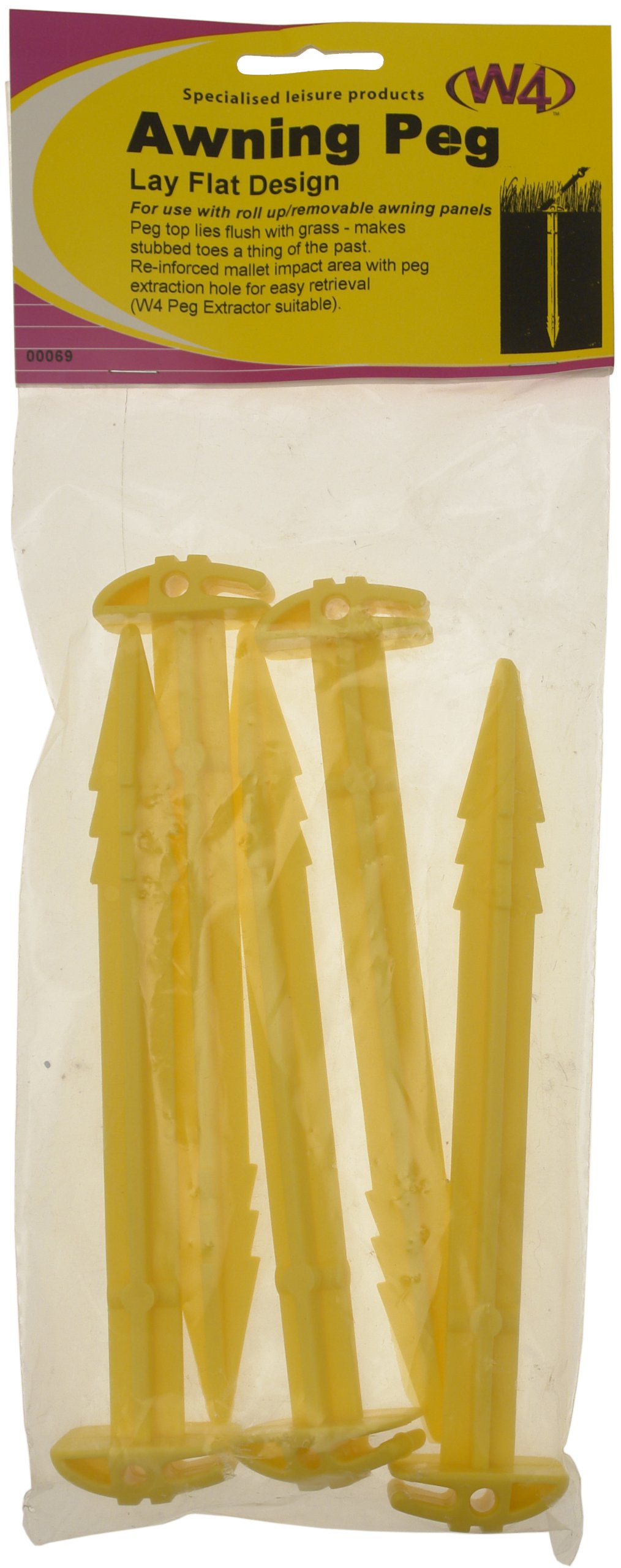 W4 Awning Peg (Pack of 5) - Yellow