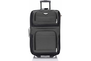 Travel Select Amsterdam 25-Inch Softside Expandable Rolling Upright Luggage, Lightweight 2-Wheel Suitcase with Push-Button Handle, Gray