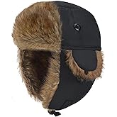 FYBW Kids Winter Trappers Hat Toddler Outdoor Windproof Ushanka Ski Cap Ear Flap Chin Strap Snow Hat for 3-8Y