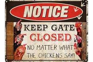 Aestalrcus Metal Signs Chicken Signs for Funny Coop Decor Signs for Outdoor Decor Farm Plaque Yard Chicken Coop Gift for Chicken Lovers Chickens Plaque 8x12 Inch