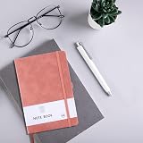 Lefute A5 PU Leather Notebook Pink 200 Pages 80gsm Elastic Closure Pen Loop view 7