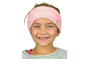 C.C Children's Kids' Winter Warm Cable Knit Fuzzy Lined Ear Warmer Headband