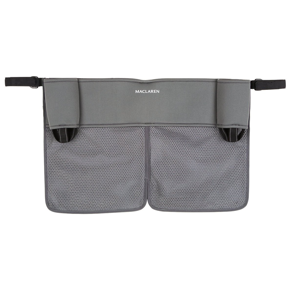 Maclaren Universal Twin Organiser- Hold key essentials at arm’s reach. Fastens quickly and easily to all Maclaren Twin Strollers and all umbrella-fold double stroller brands. Ideal stroller accessory