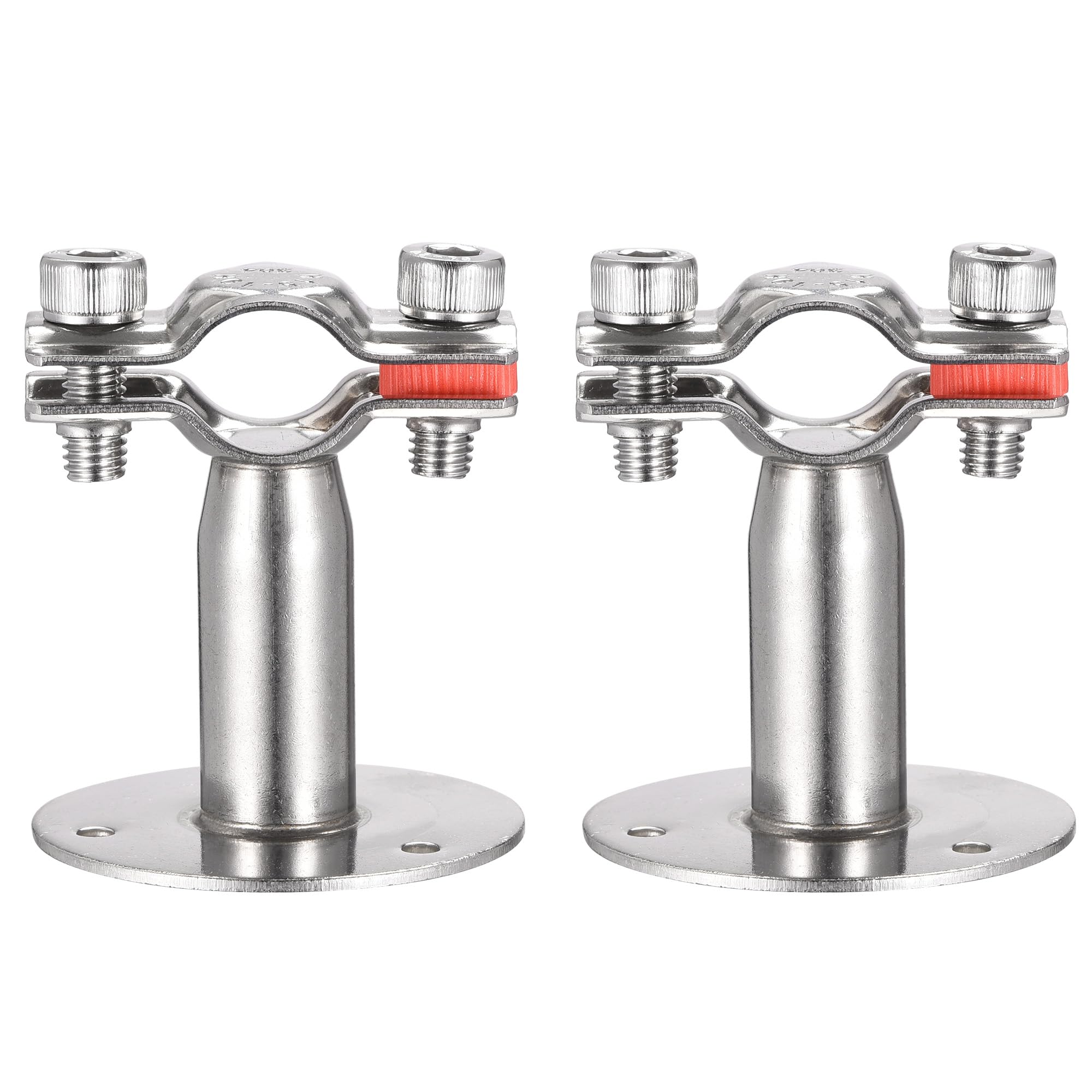 sourcing map Wall Mount Ceiling Mount Pipe Support, 304 Stainless Steel Adjustable Pipe Strap Clamp for 15-19mm Pipe 2pcs
