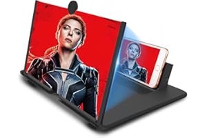 CAMECOSY 16 inch Foldable Phone Screen Magnifier, Mobile Phone Amplifier with Folding Stand Holder Portable Movie Reading Enlarger Phone Magnifier Screen,Compatible with All Smartphones(Black)