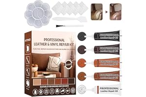 Ganbaro Liquid Leather Repair Kit 5 Colors 5.2oz Vinyl Repair Paint for Sofa, Furniture,Car Seats,Couches, Shoes, Jacket Restorer of Tears & Burn Holes Scratch Filler 30ml*5 Pcs