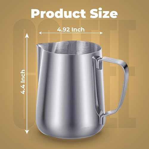 Breast Milk Pitcher Rattleware 20oz Latte Art Pitcher - No-Handle Stainless Steel Milk Frother (Barista Grade) Formula Pitcher