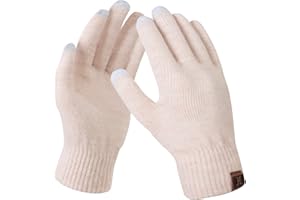 Women's Winter Touchscreen Stretch Thermal Magic Gloves Warm Wool Knitted Thick Fleece Lined Texting Gloves for Women