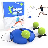 CHEGIF Tennis Trainer Rebound Ball with 3 String Balls, Portable Tennis Training Tool Suitable for Beginners Sport Exercise-Blue