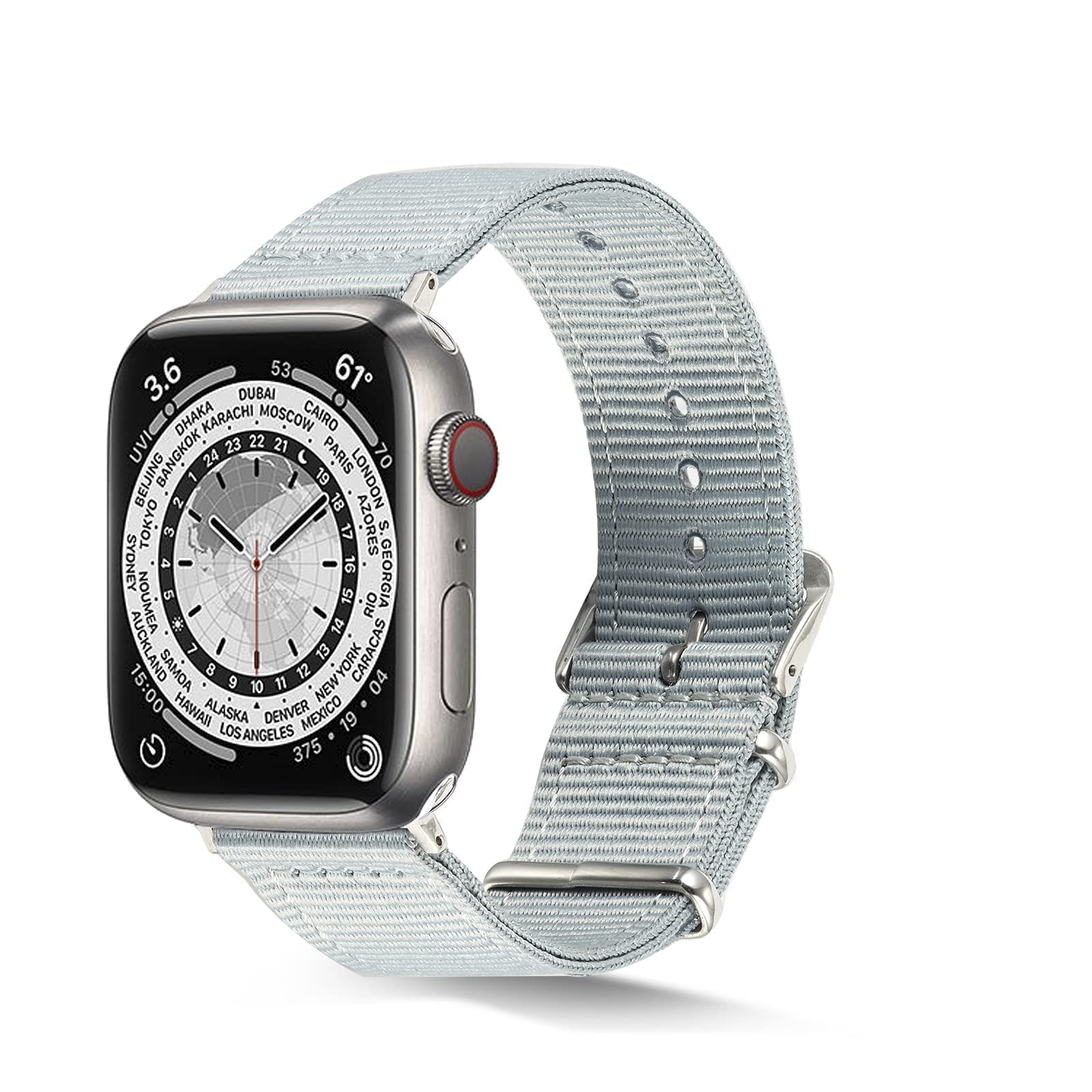 YOUR STORY - BUNDLE Premium Nylon Fabric Band NATO Style Smartwatch Replacement Compatible with Apple Watch Strap 38mm/40mm 42mm/44mm (For 42/44mm Apple Watch, Grey&DarkGreen&SP44mm)