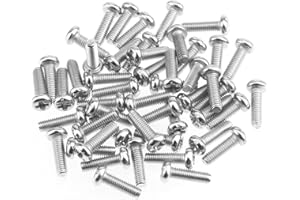 HELIFOUNER 100 Pieces M3 x 10mm, Thread Pitch 0.5mm, 304 Stainless Steel (18-8) Phillips Pan Head Machine Screws, Fully Threaded