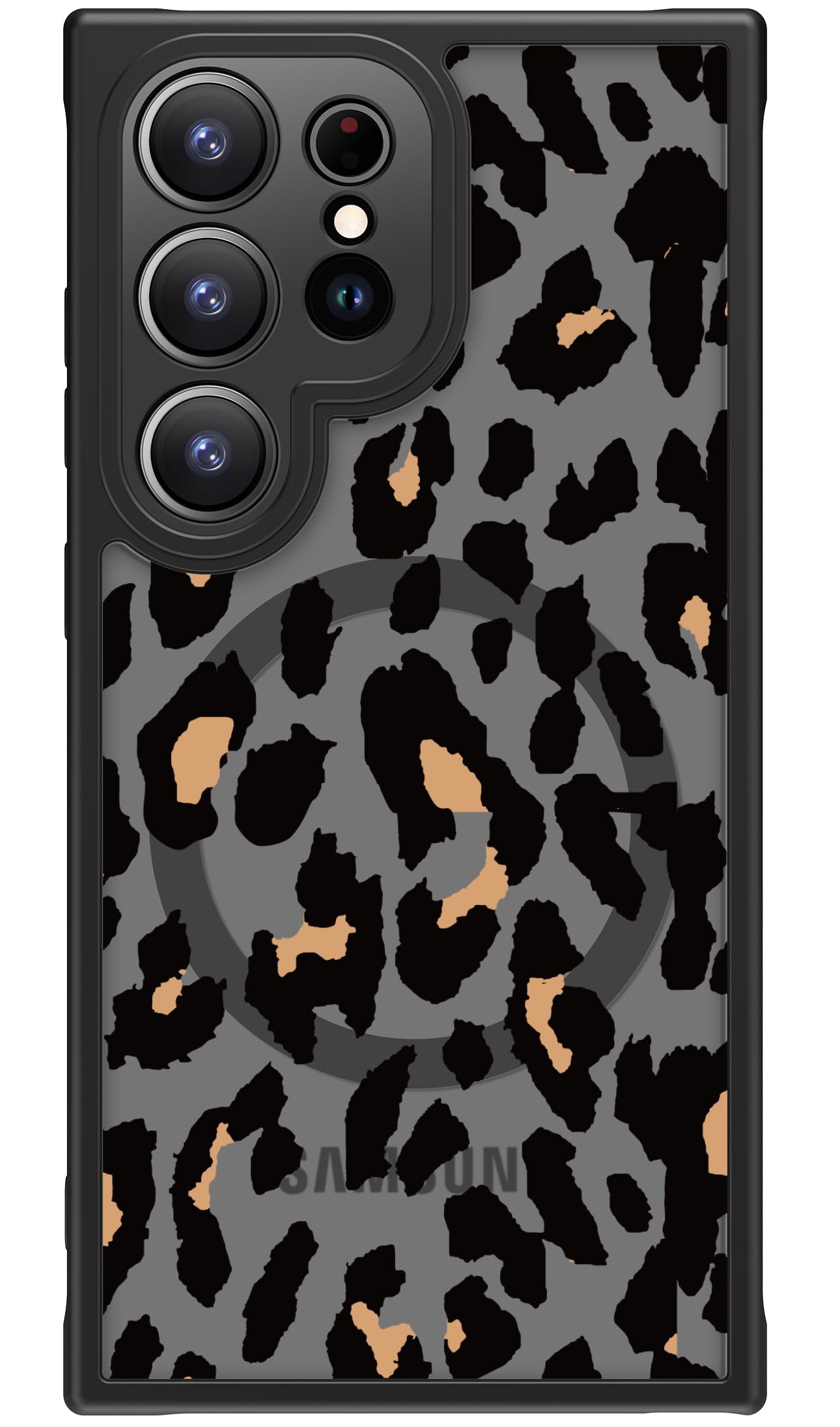 FUNMIKO for Samsung Galaxy S25 Ultra Case Wireless Charging & Military-Grade Protection - Trendy Floral Design for Women Girls, Matte Phone Cover with Shockproof Corners - Leopard Print