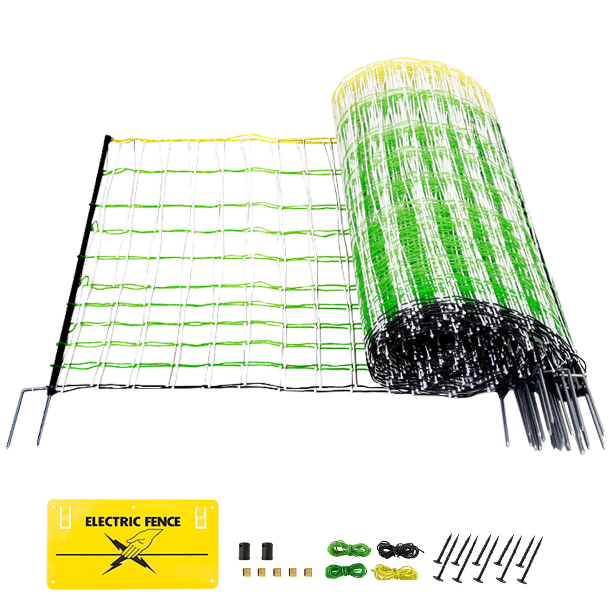 Photo 1 of ***ONLY THE NETTING AND SOME POSTS**Electric Fence Netting - Chicken Fences for The Yard Semi-Rigid Net for Livestock or Poultry Fence Double Spiked Poultry Netting Fence Electric Portable 35" H x 164' L, 14 Posts