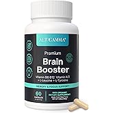 ALTAGAMMA Nootropic Supplement - Focus, Memory Booster, Productivity & Energy Vitamins for Women & Men - Nootropics Brain Support Supplement with Vitamin B12 & L Tyrosine, 60 Capsules
