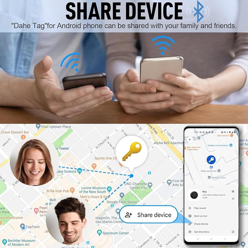 Air Tracker Android,4 Pezzi Smart tag Android Funziona con Google Dov'è App