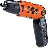 BLACK+DECKER Electric Screwdriver, Cordless, 180 RPM, 3.6V, Spindle Lock with Pivoting Handle, Charger and 2 Hex Shank Bits Included (Li2000)