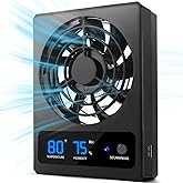 Eckpo Reptile Ventilation Fan with Humidity Sensor and High-Temp Alarm, Fan Dehumidifier for Reptile Enclosure and Terrarium, Suitable for Humid Environments, Rainforest and Ecological Tanks