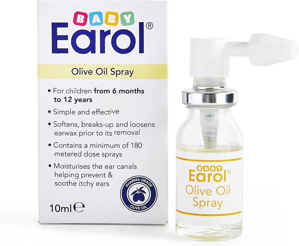 Earol Baby Olive Oil Ear Spray 10ml Metred Dose Suitable from 6 Months