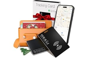Airtag Wallet Tracker Card 0.06in Slim (1 Pack) - Christmas Stocking Stuffers for Men Women Gifts, Rechargeable Bluetooth Sma