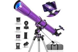 HETEKAN Telescope, Telescope for Adults High Powered, 90mm Aperture 1000mm Astronomical Refractor Telescopes for Beginners, M