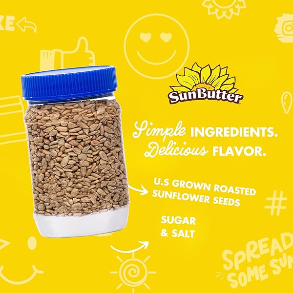 SUNBUTTER SUNFLOWER BUTTER NATURALLY CRUNCHY ALTERNATIVE TO PEANUT BUTTER 16 OZ PLASTIC JARS, PACK OF 6