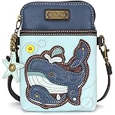CHALA Ocean Collection Cell Phone Crossbody Purse-Women PU Leather/Canvas Multicolor Handbag with Adjustable Strap