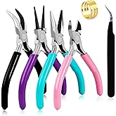 URSKYTOUS 4Pcs Jewelry Pliers Set Jewelry Making Pliers Tools Kit Include Jewelry Making Needle Nose Chain Nose Round Bent Pliers Wire Cutter for Bracelet Beading DIY Craft Jewelry Making Supplies