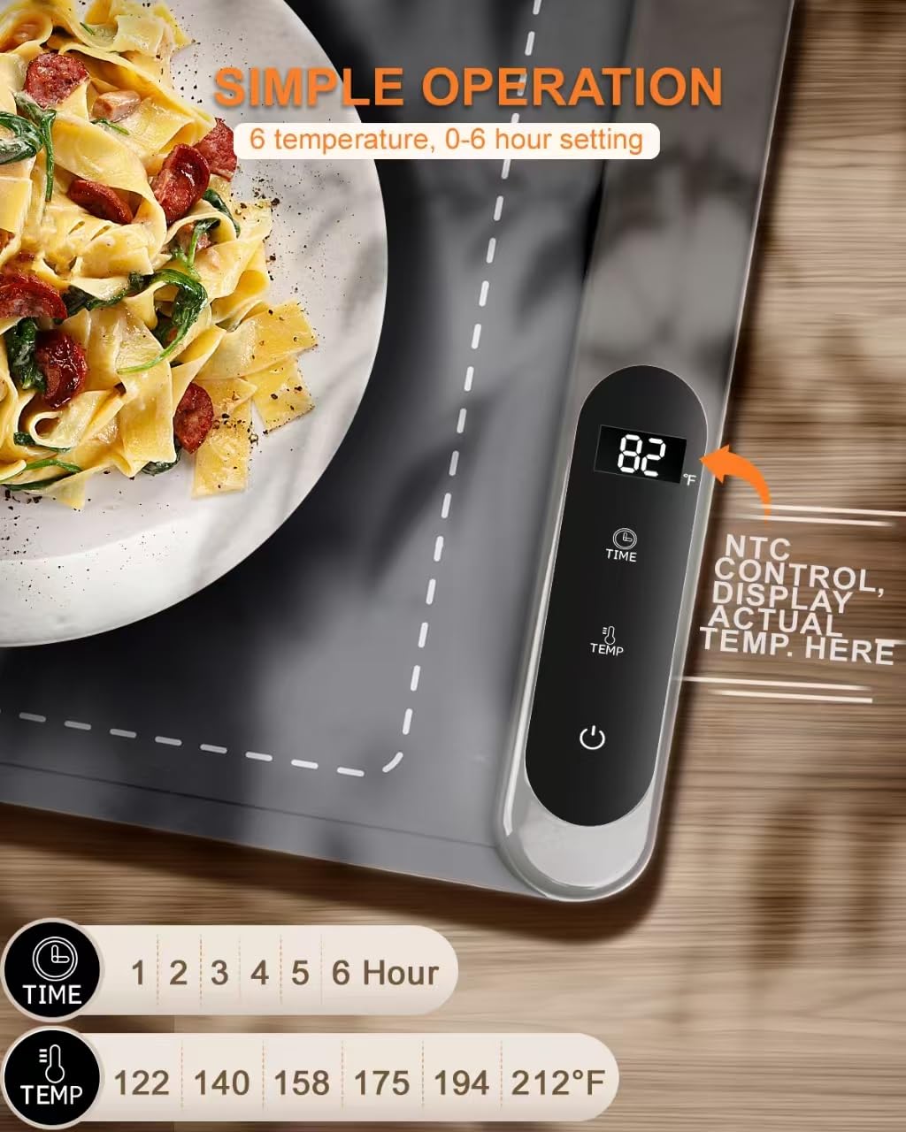 Food Warmer, Food Warming Mat for Parties Buffet, Graphene Heating, Nano Silicone, Roll Up for Storage