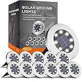 INCX Solar Lights for Outside,12 Pack Solar Lights Outdoor Waterproof, Solar Garden Lights Landscape Lighting for Patio Pathway Lawn Yard Deck Driveway Walkway, Cold White