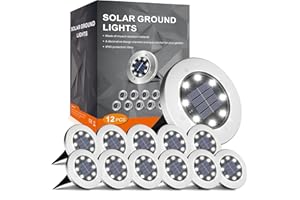 INCX Solar Lights for Outside,12 Pack Solar Lights Outdoor Waterproof, Solar Garden Lights Landscape Lighting for Patio Pathway Lawn Yard Deck Driveway Walkway, Cold White