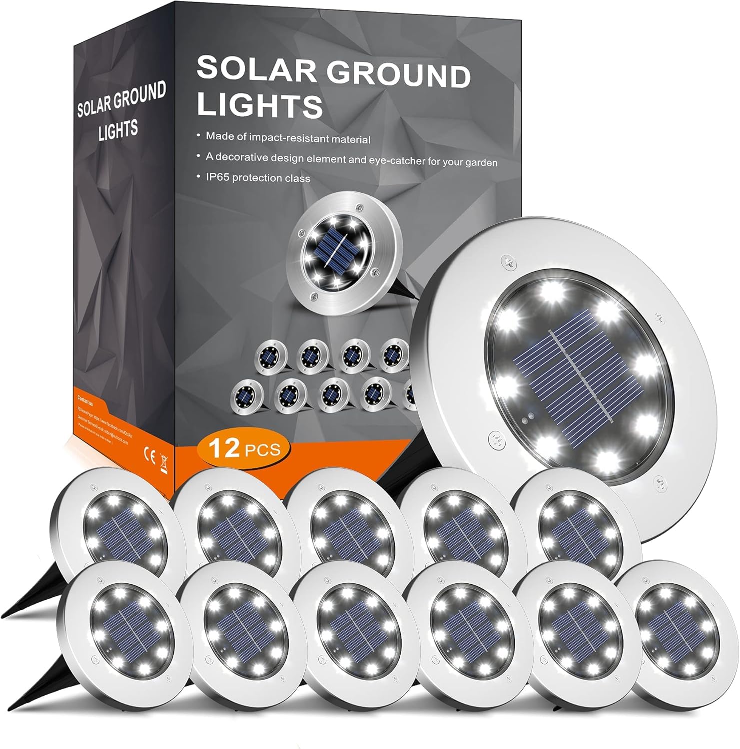 Photo 1 of (MISSING 4) INCX Solar Lights for Outside,12 Pack Solar Lights Outdoor Waterproof, Solar Garden Lights Landscape Lighting for Patio Pathway Lawn Yard Deck Driveway Walkway, Cold White