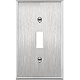ENERLITES Toggle Light Switch Stainless Steel Wall Plate, Metal Plate Corrosive Resistant Cover for Rotary Dimmers Lights, Size 1-Gang 4.50"x 2.76", 7711, 430 Stainless Steel, UL Listed, Silver
